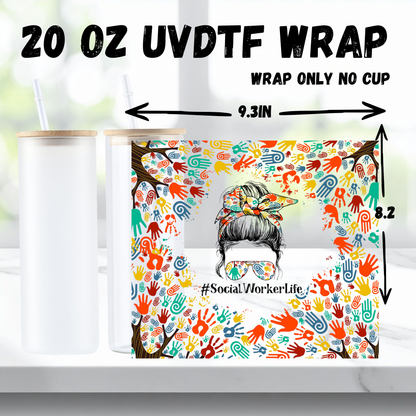 5 Sets of 2 - Exquisite Healthcare themed UV DTF 20oz Cup Sticker Packaging Stickers