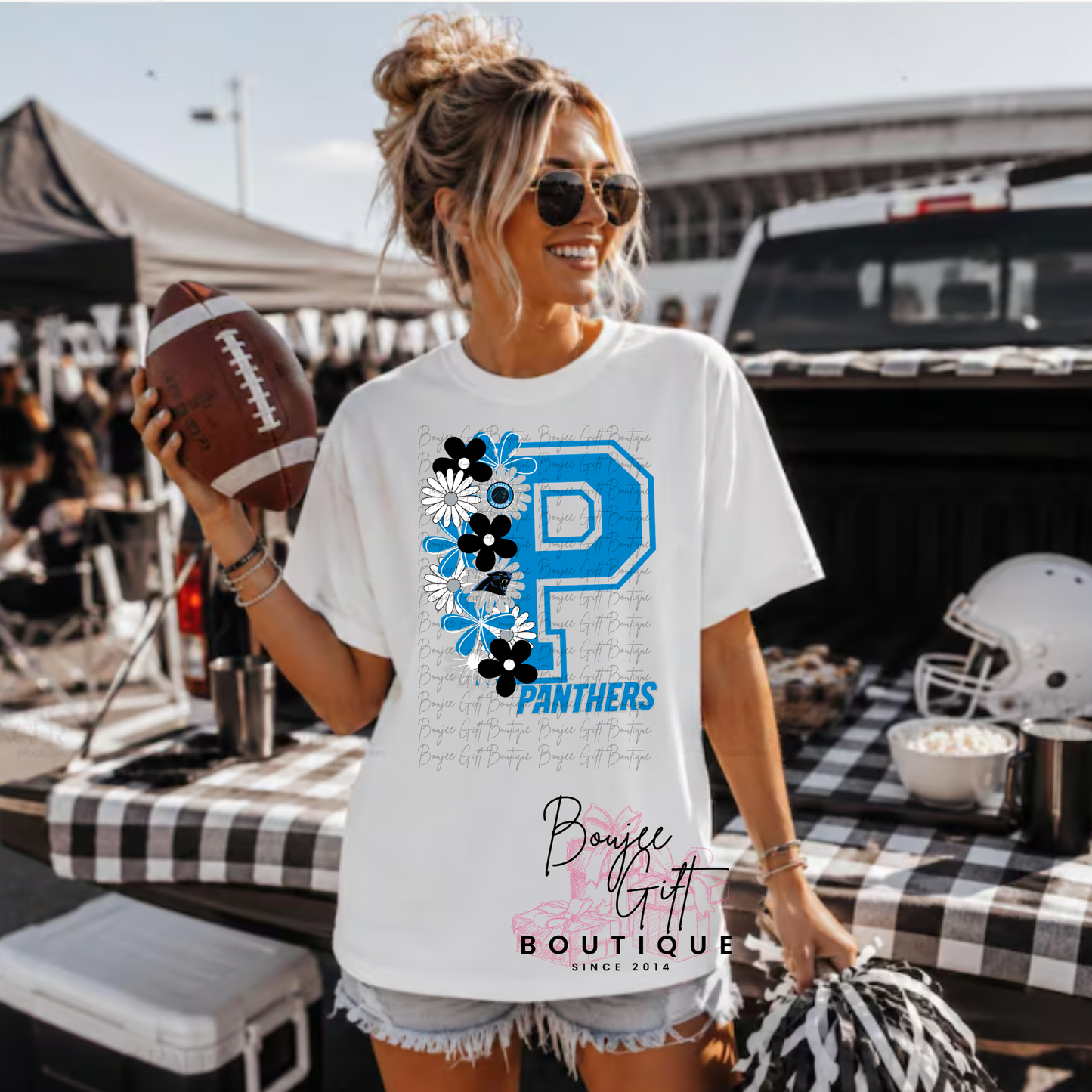 Panthers with Flowers DTF - PRINT ONLY