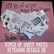 117 Pcs of UVDTF Keychains Prints
