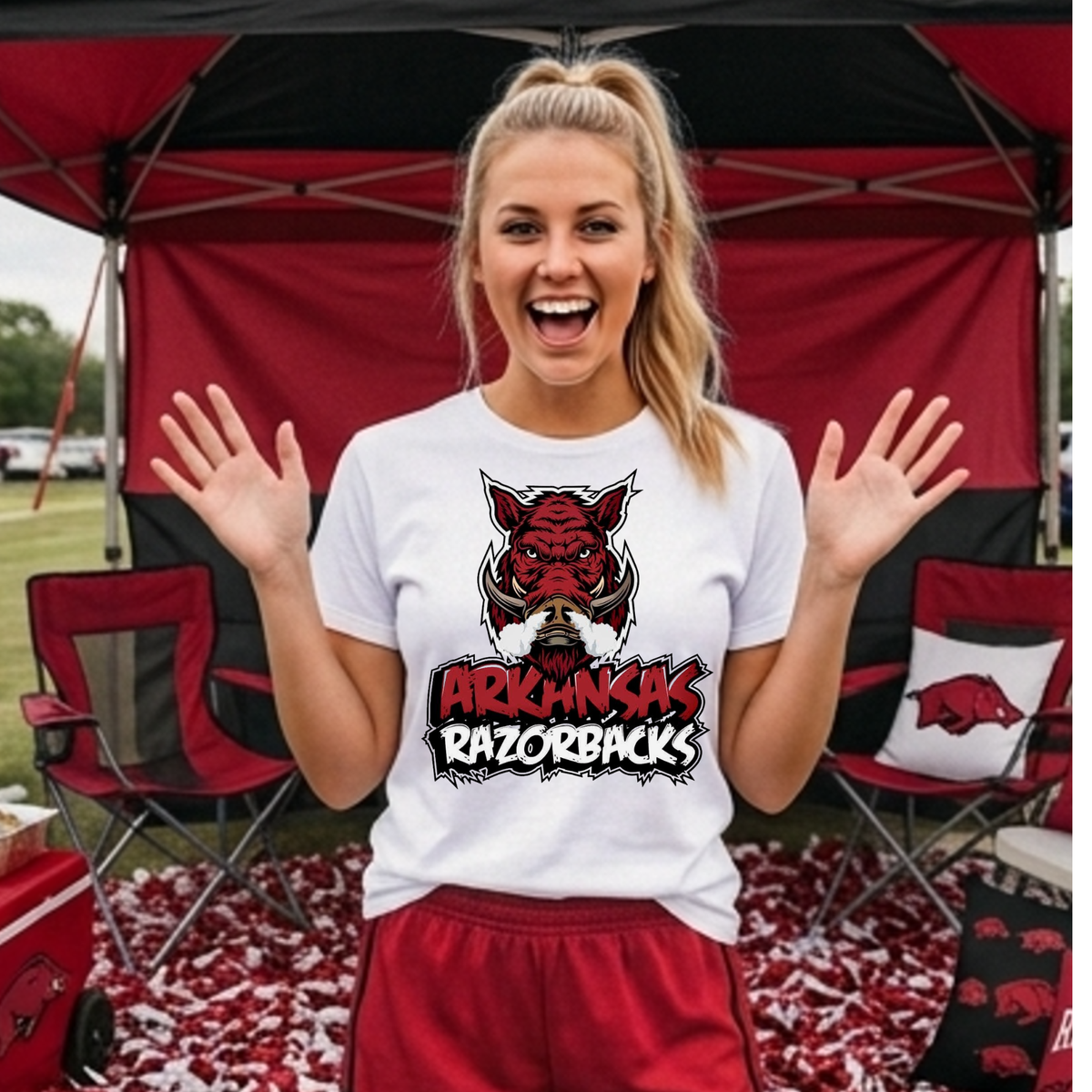 Razorback Blowing Smoke DTF Print Only