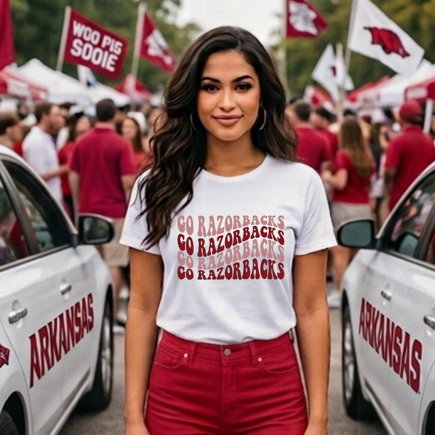 Go Razorbacks Groovy Stack  DTF Print Only