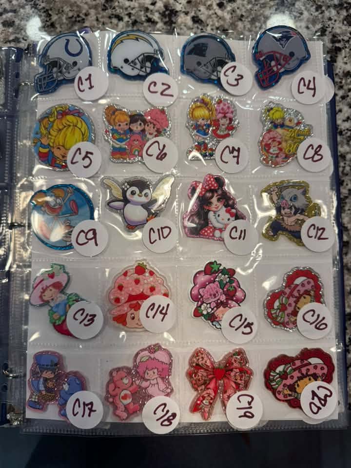 Glitter Flat Back Acrylics - Set C