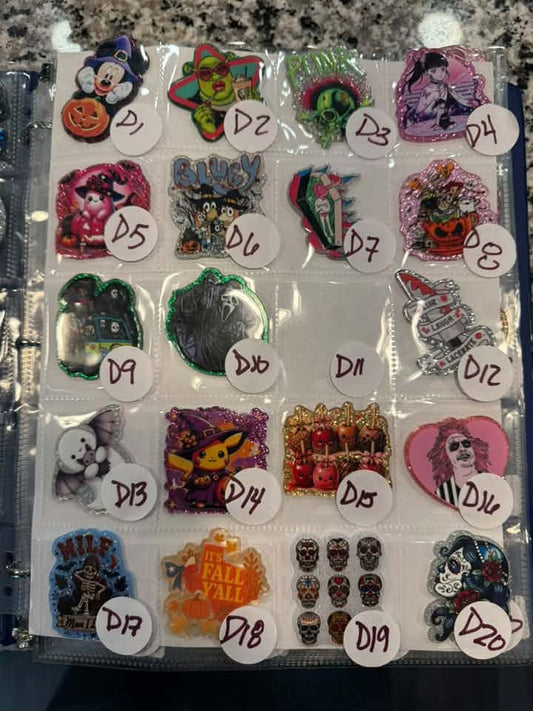 Glitter Flat Back Acrylics - Set D