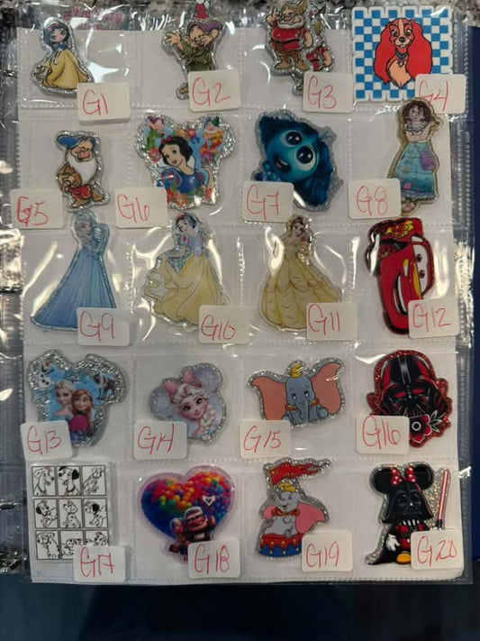 Glitter Flat Back Acrylics - Set G