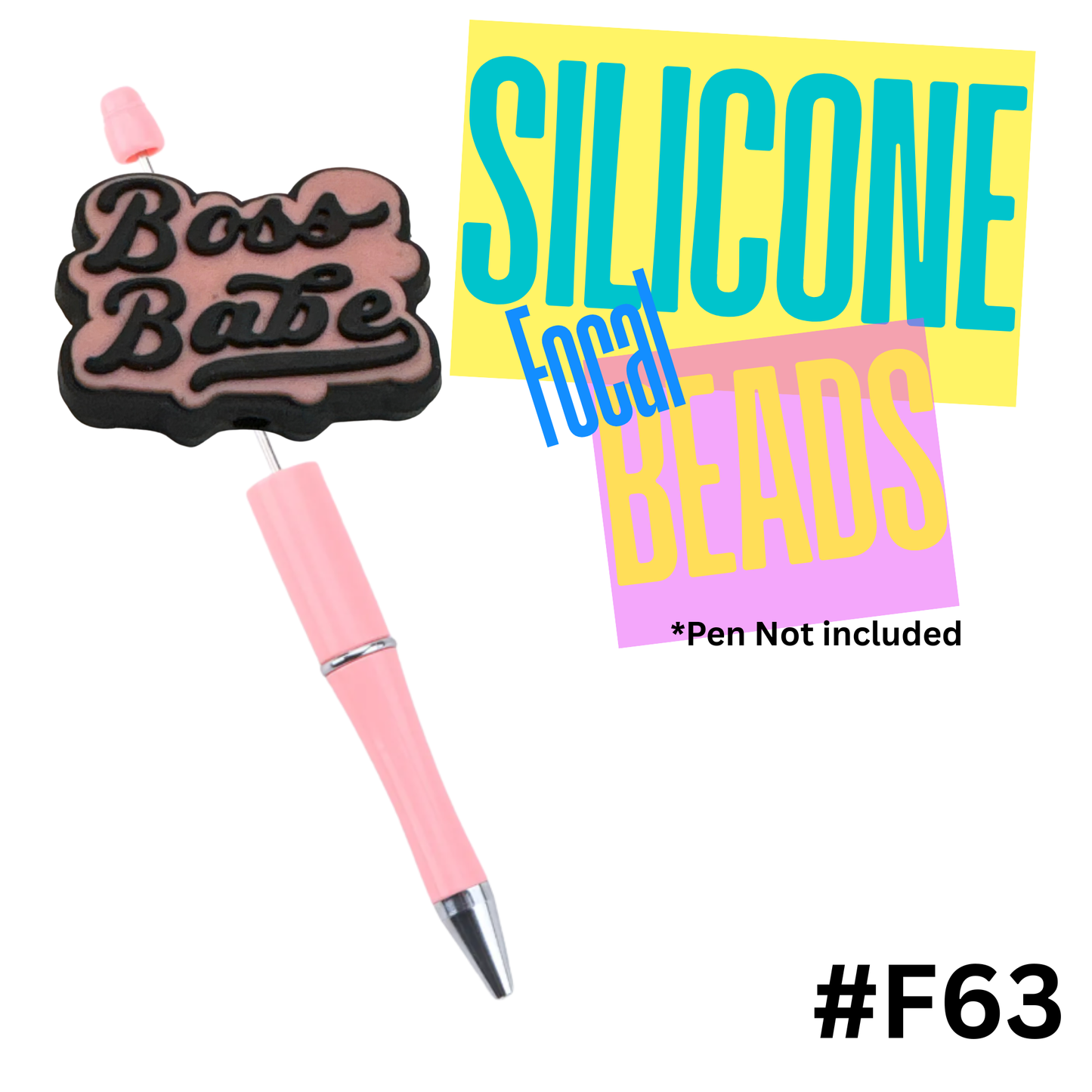 F63 Boss Babe silicone focal bead