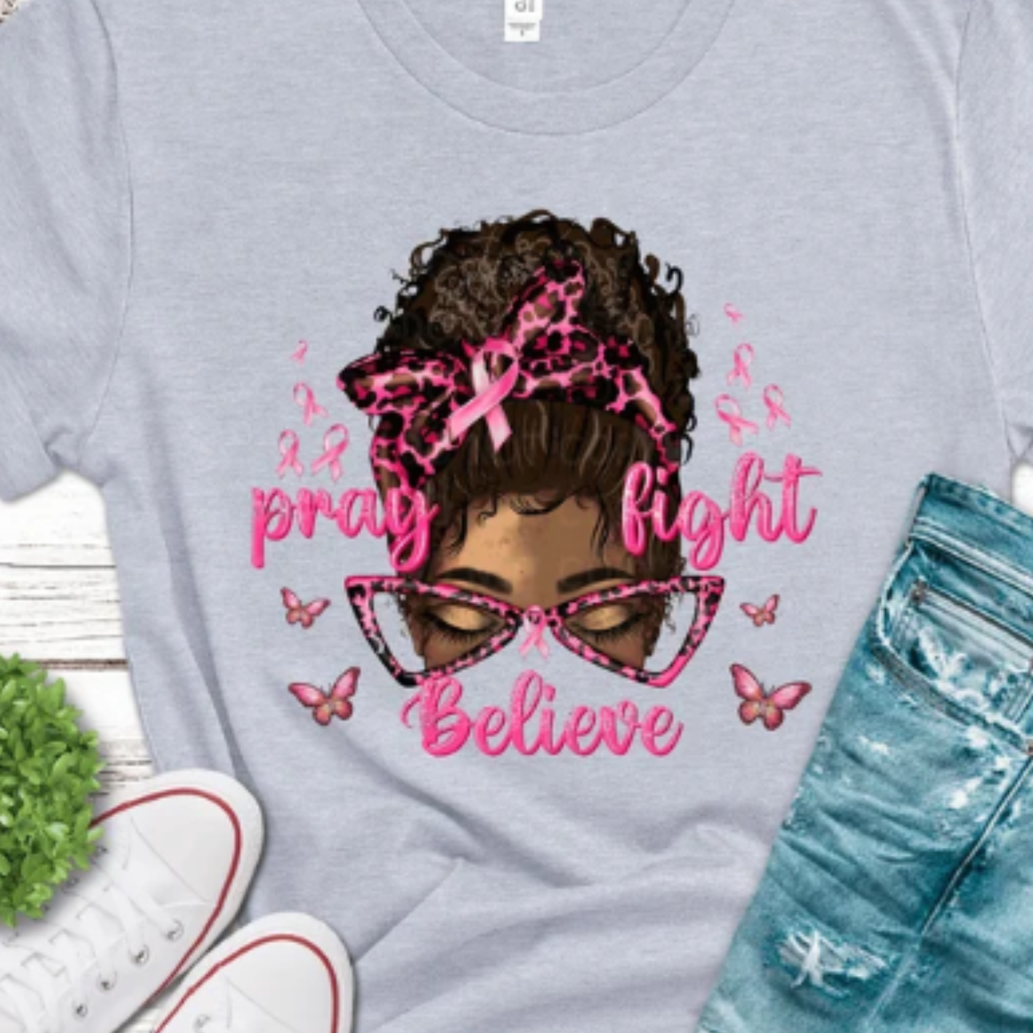 Pray Believe Fight DTF Print Only