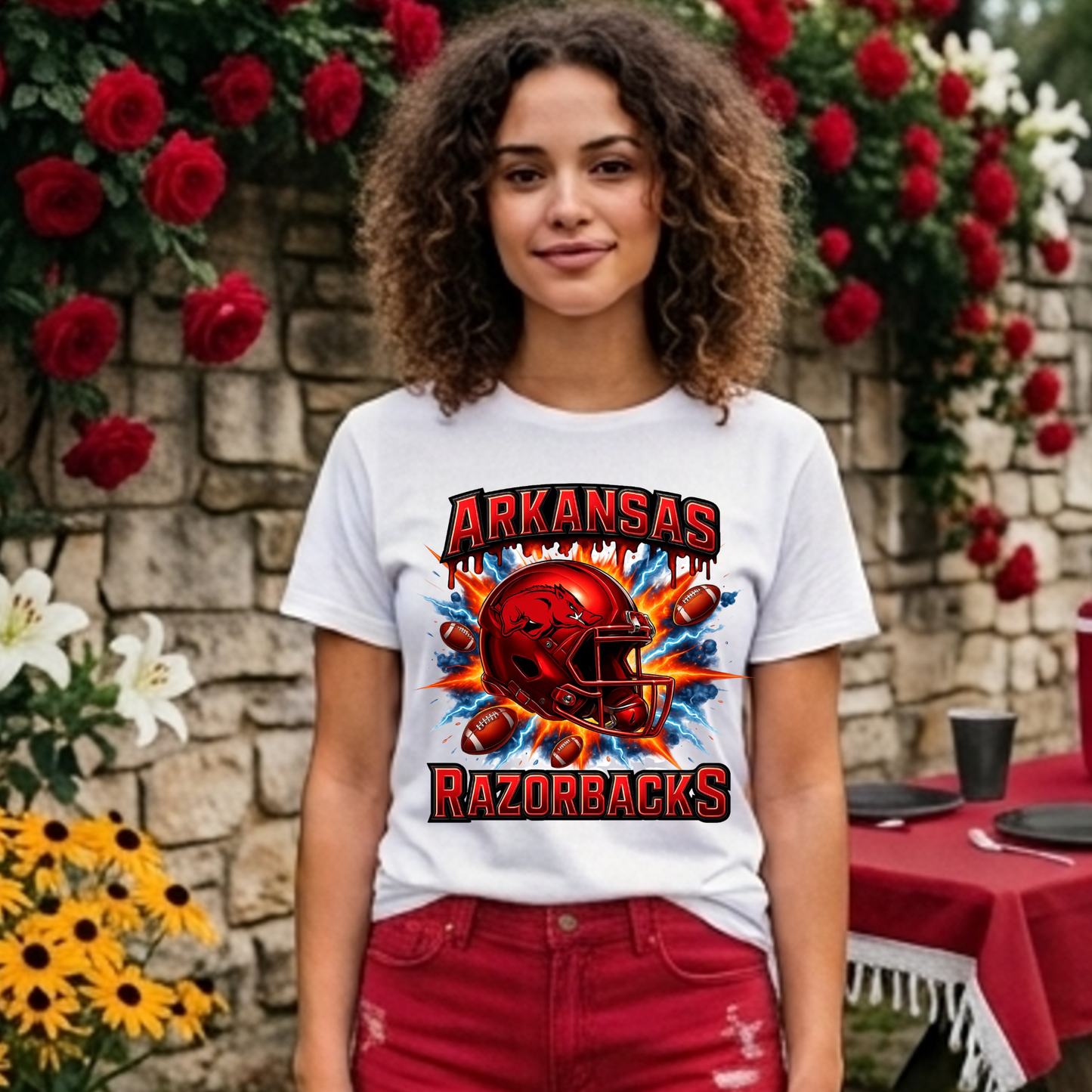 Arkansas Helmet Flash DTF Print Only