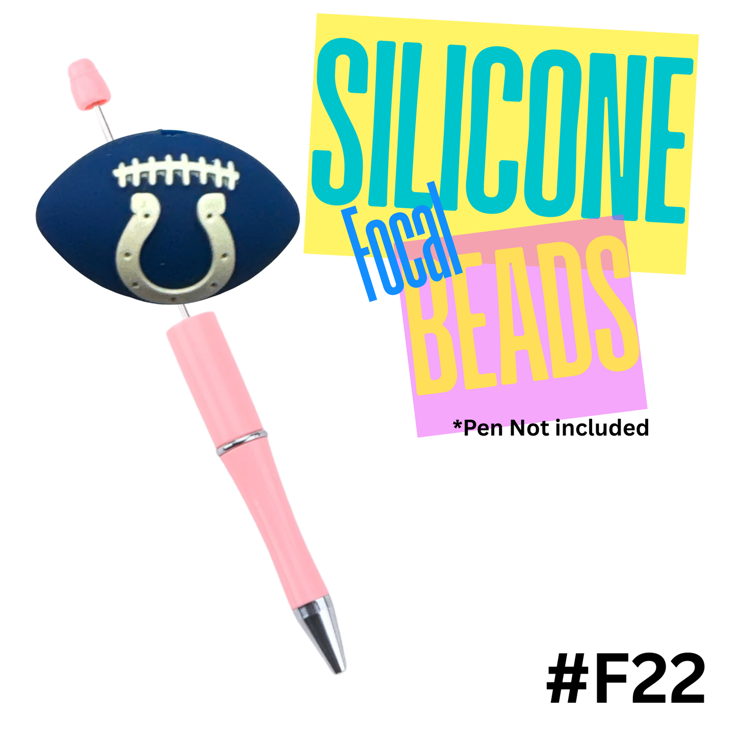 F22 Colts silicon focal bead