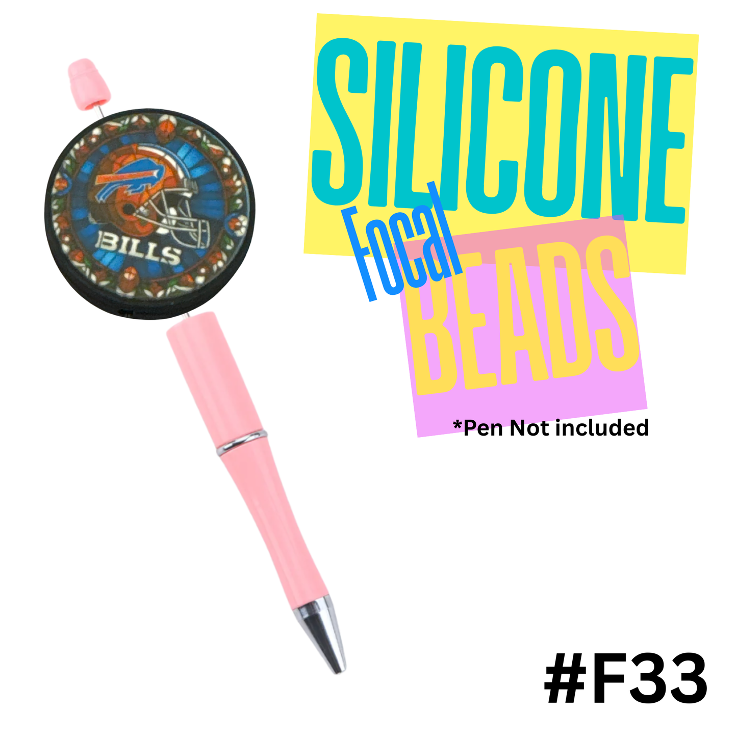 F33 Bills silicon focal bead