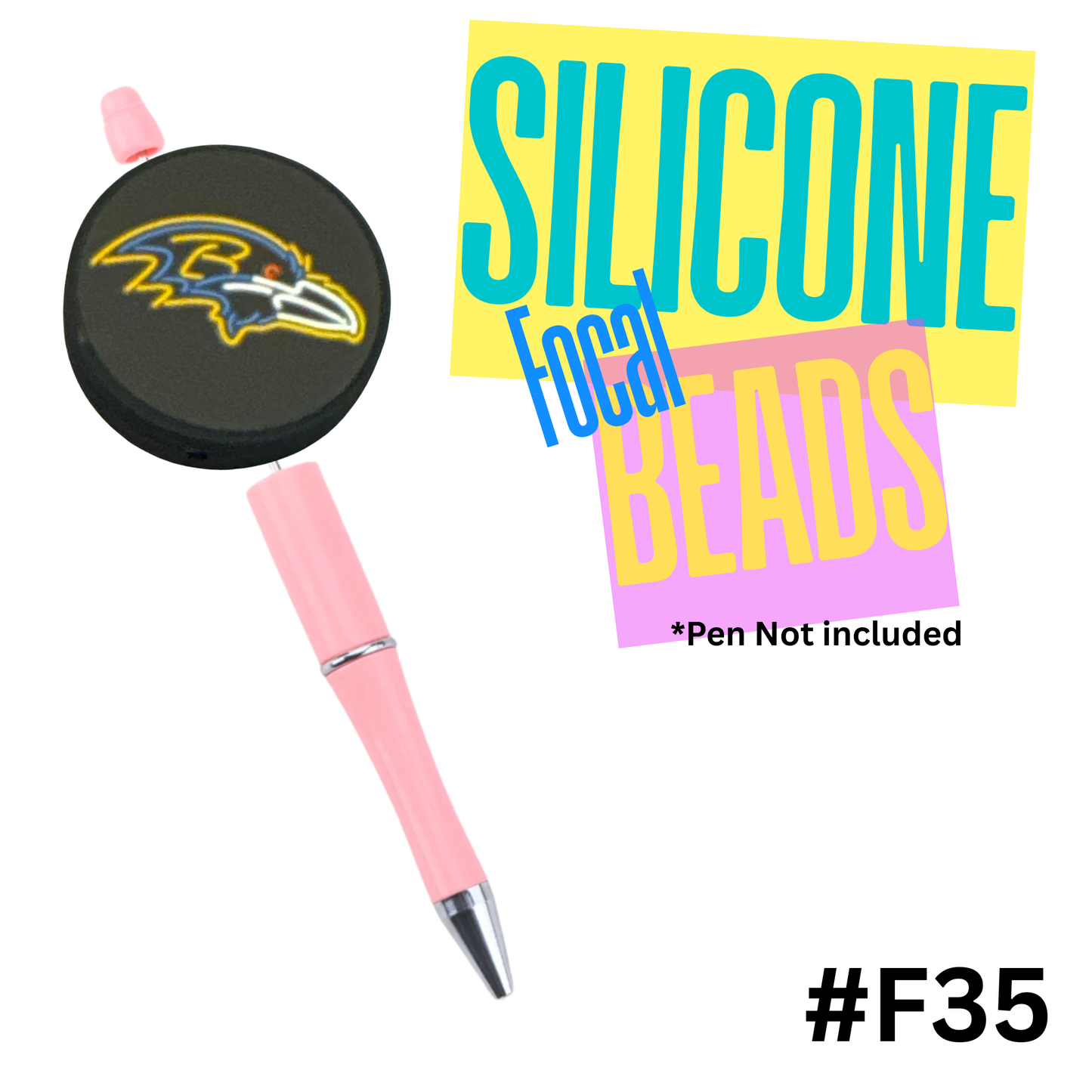 F35 Ravens silicon focal bead