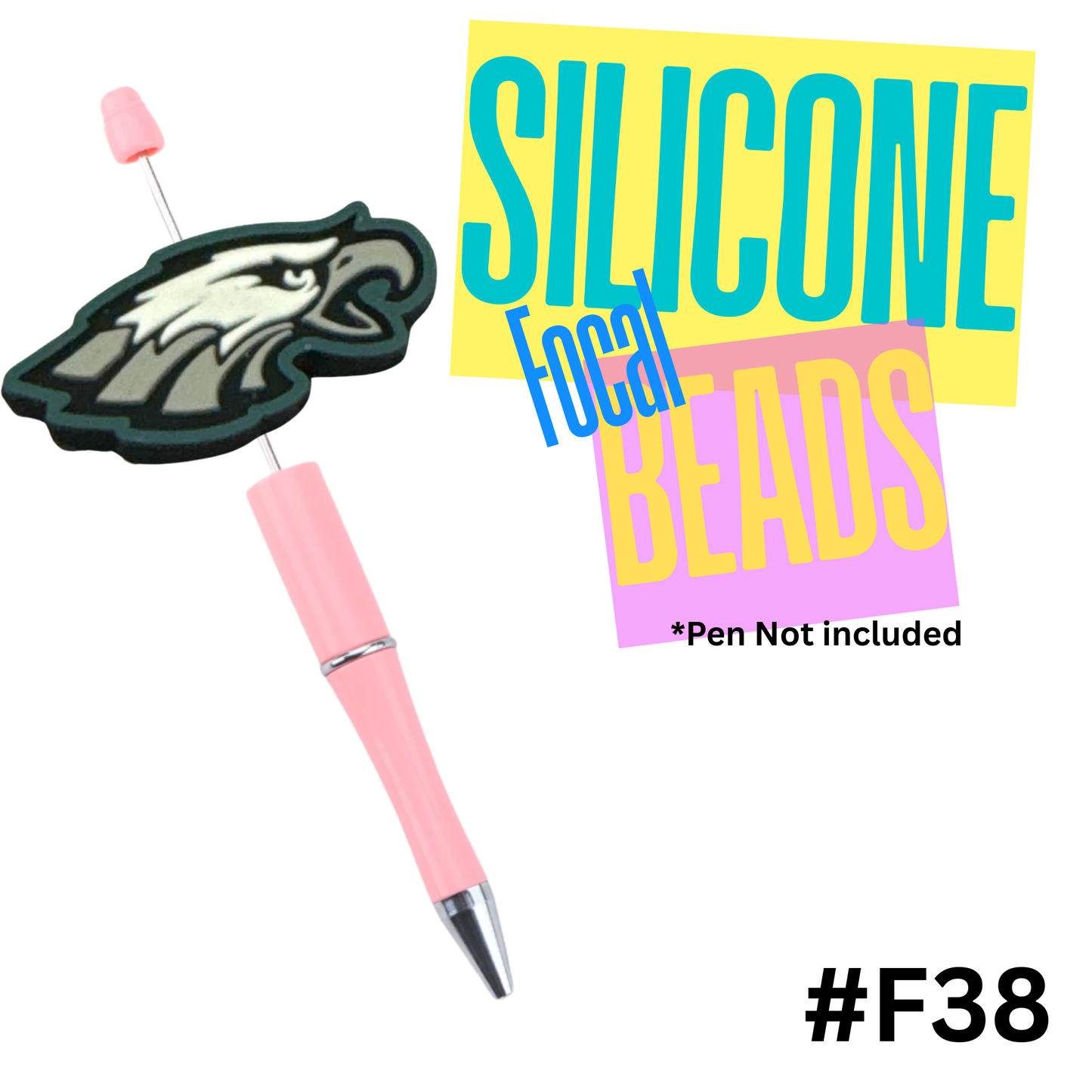 F38 Eagles silicon focal bead