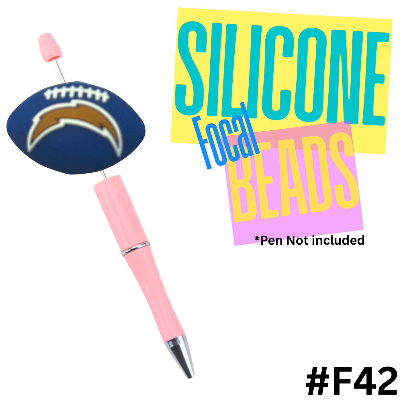F42 Chargers silicon focal bead