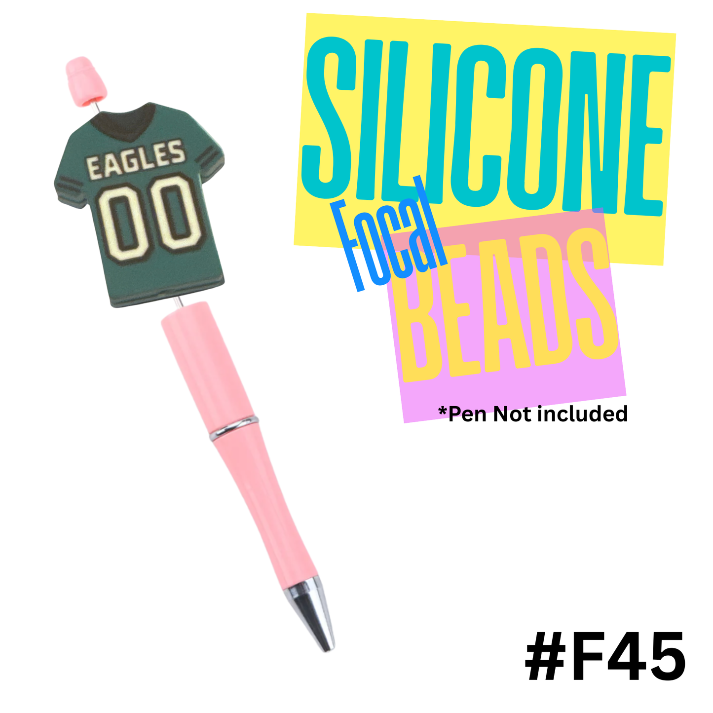 F45 Eagles silicon focal bead