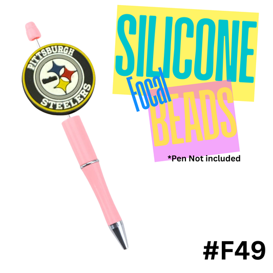 F49 Steelers silicon focal bead (Copy)
