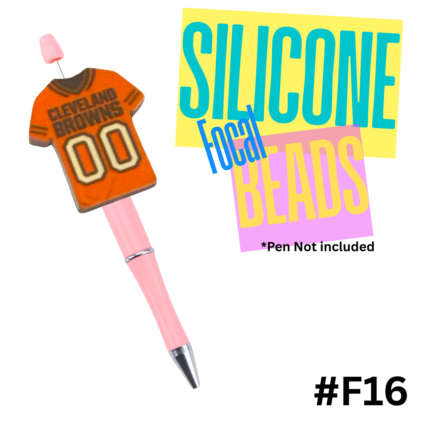 F16 Browns silicon focal bead