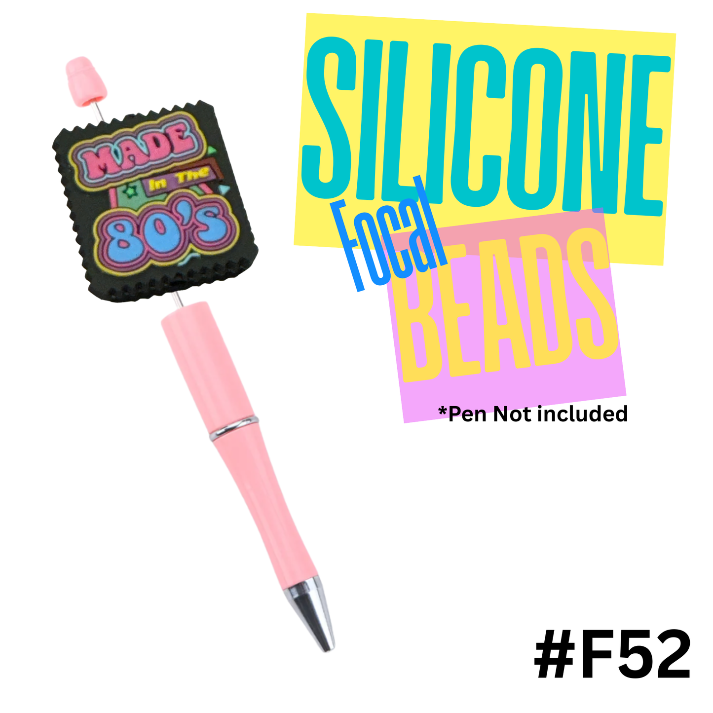 F52 Made In the 80s silicon focal bead