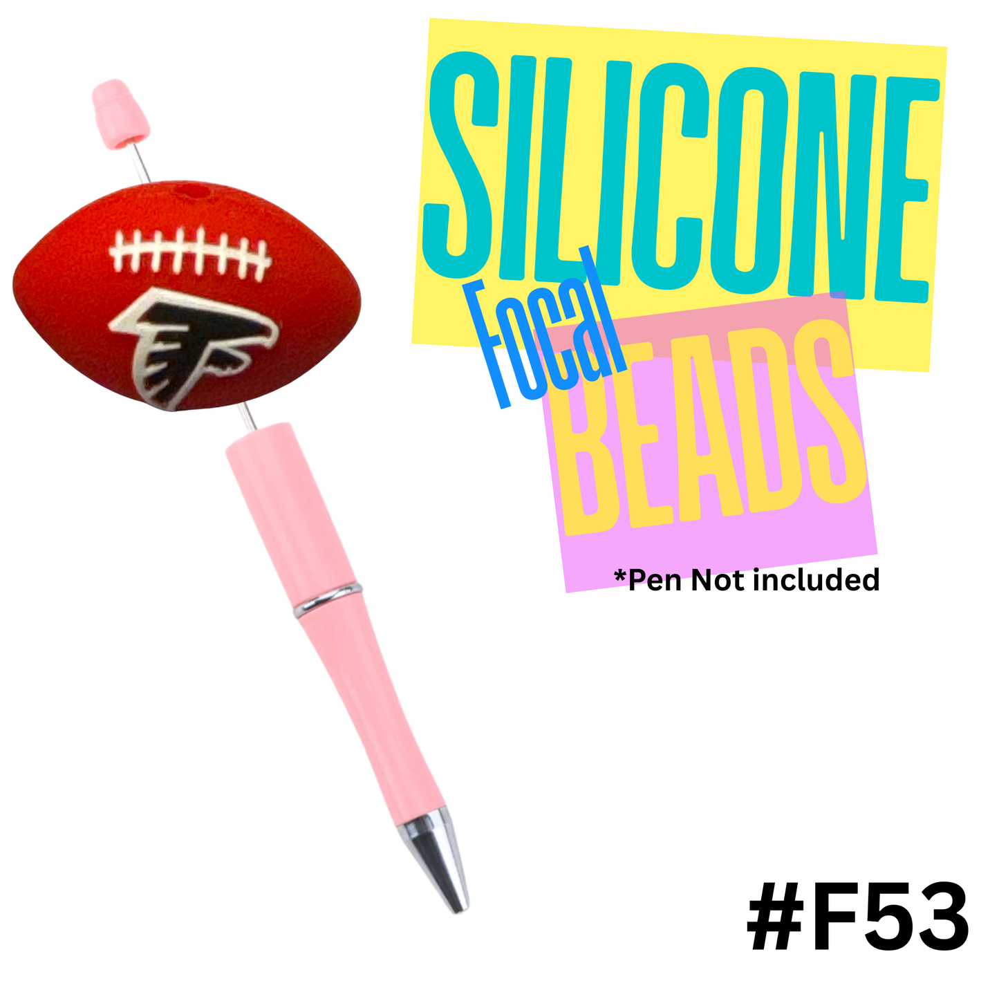 F53 Falcons silicon focal bead