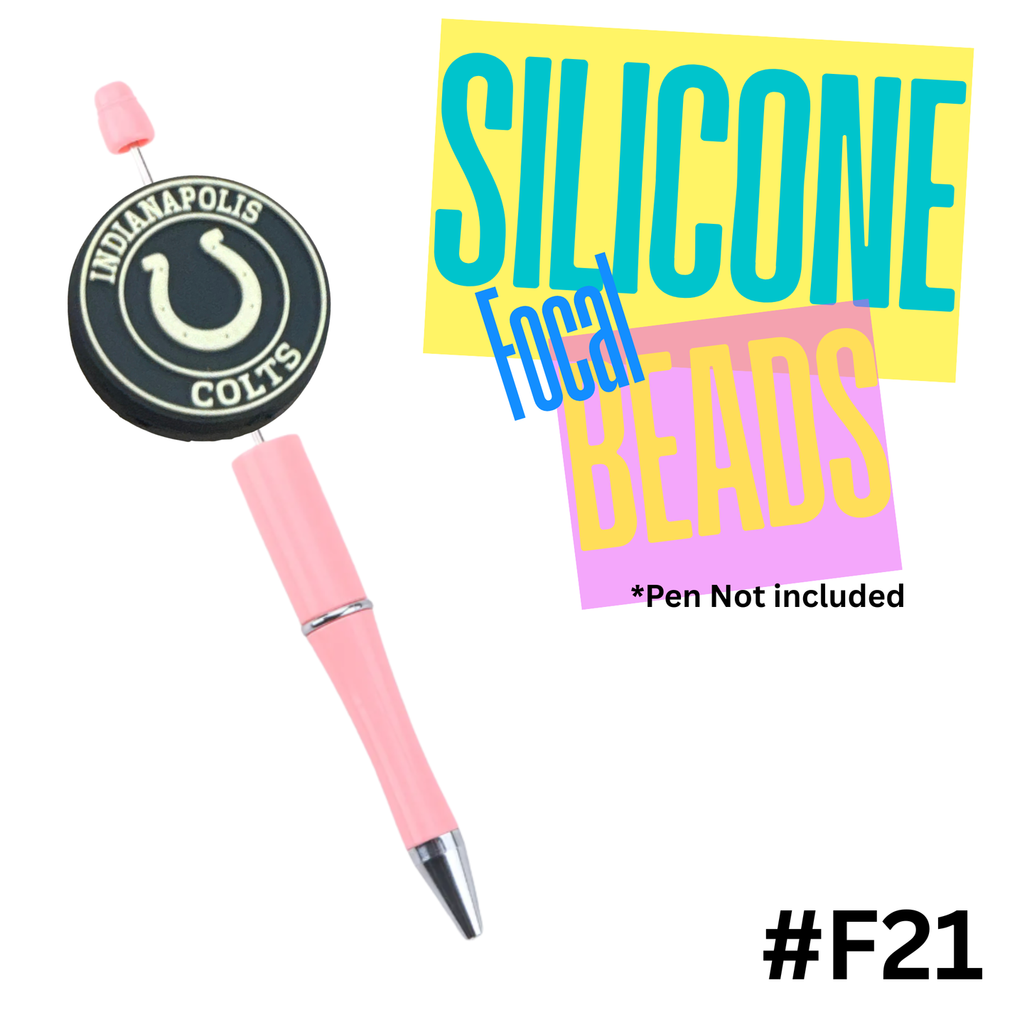 F21 Colts silicon focal bead