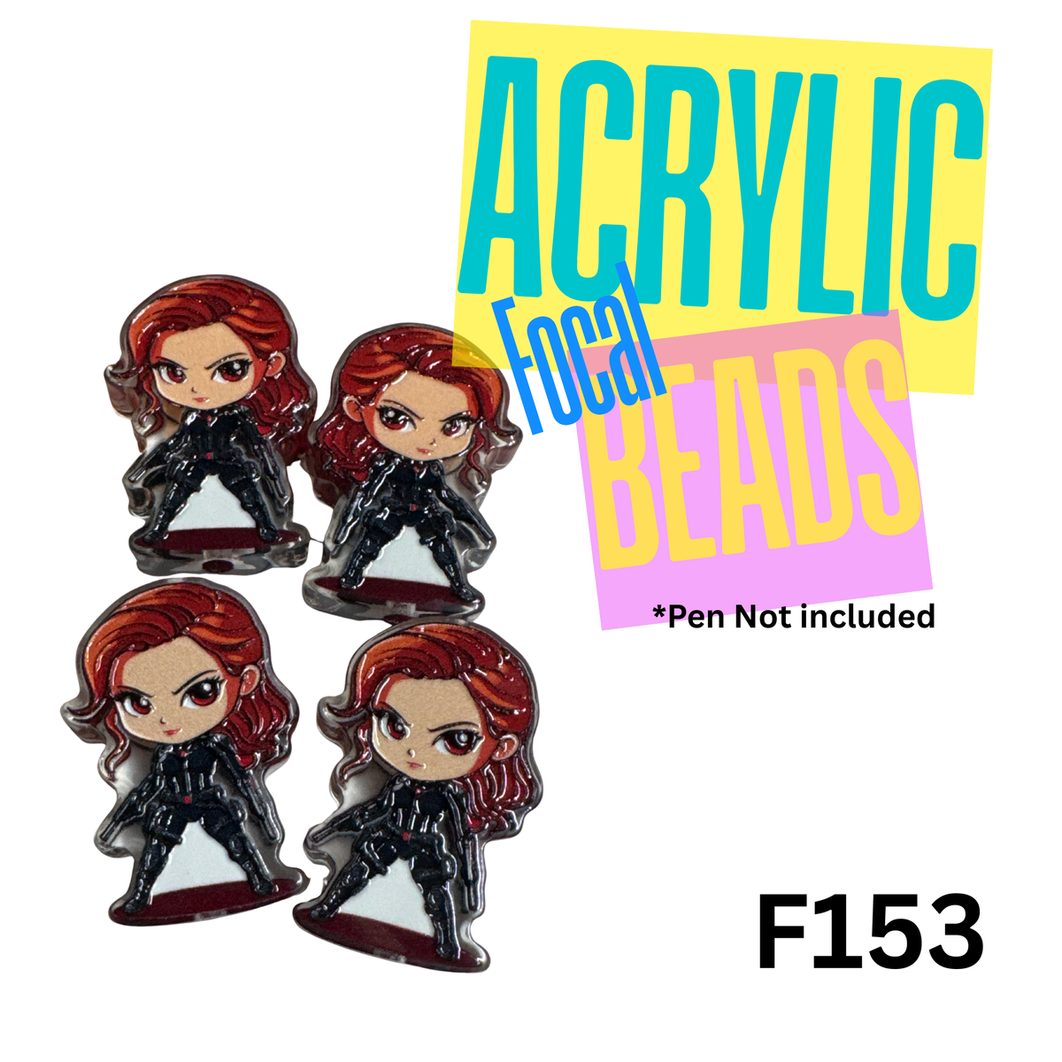 F153 Killer Spider Girl Acrylic Focal Bead