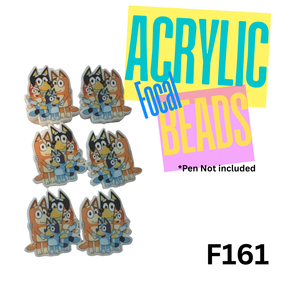 F161 Aussie Dog Family  Acrylic Focal Bead