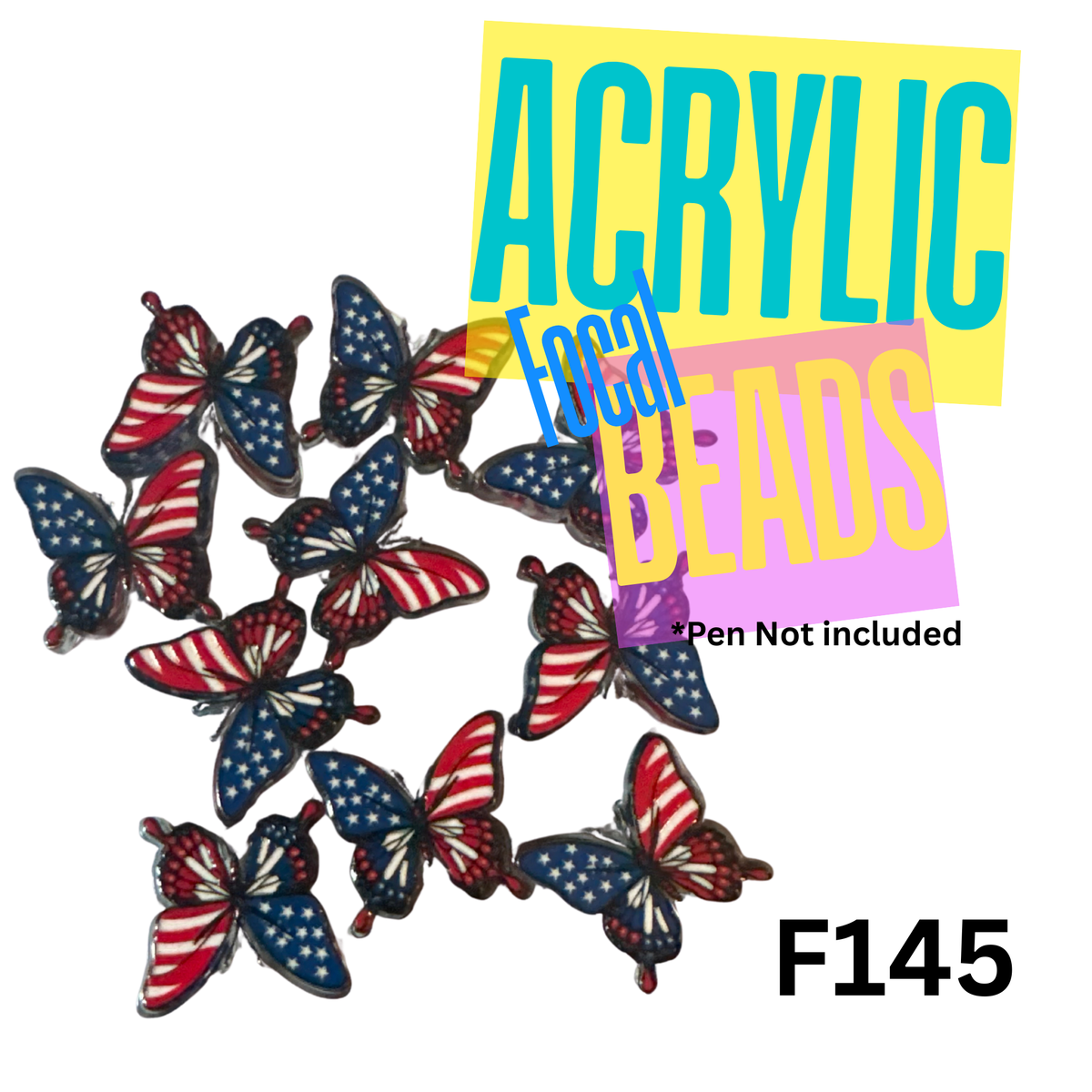 F145 American Butterflies Acrylic Focal
