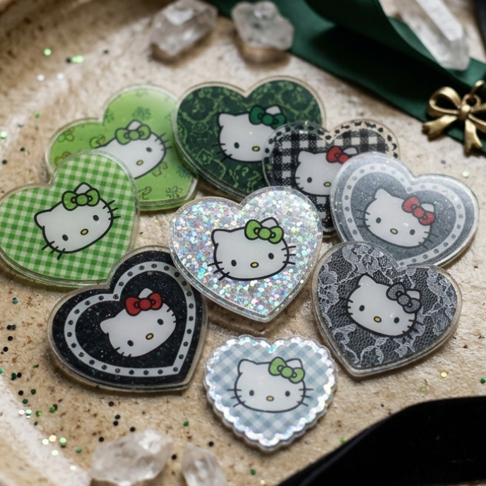 20pc 4cm random Hello Kitten double sided acrylic charms