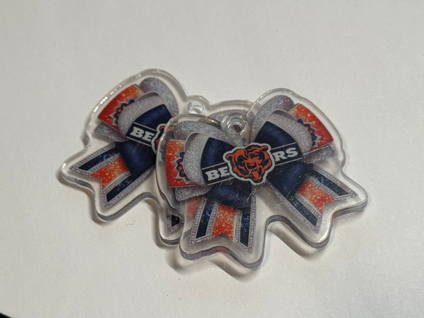 Chicago Bow 4cm Double Sided Acrylics With Hole Set of 2