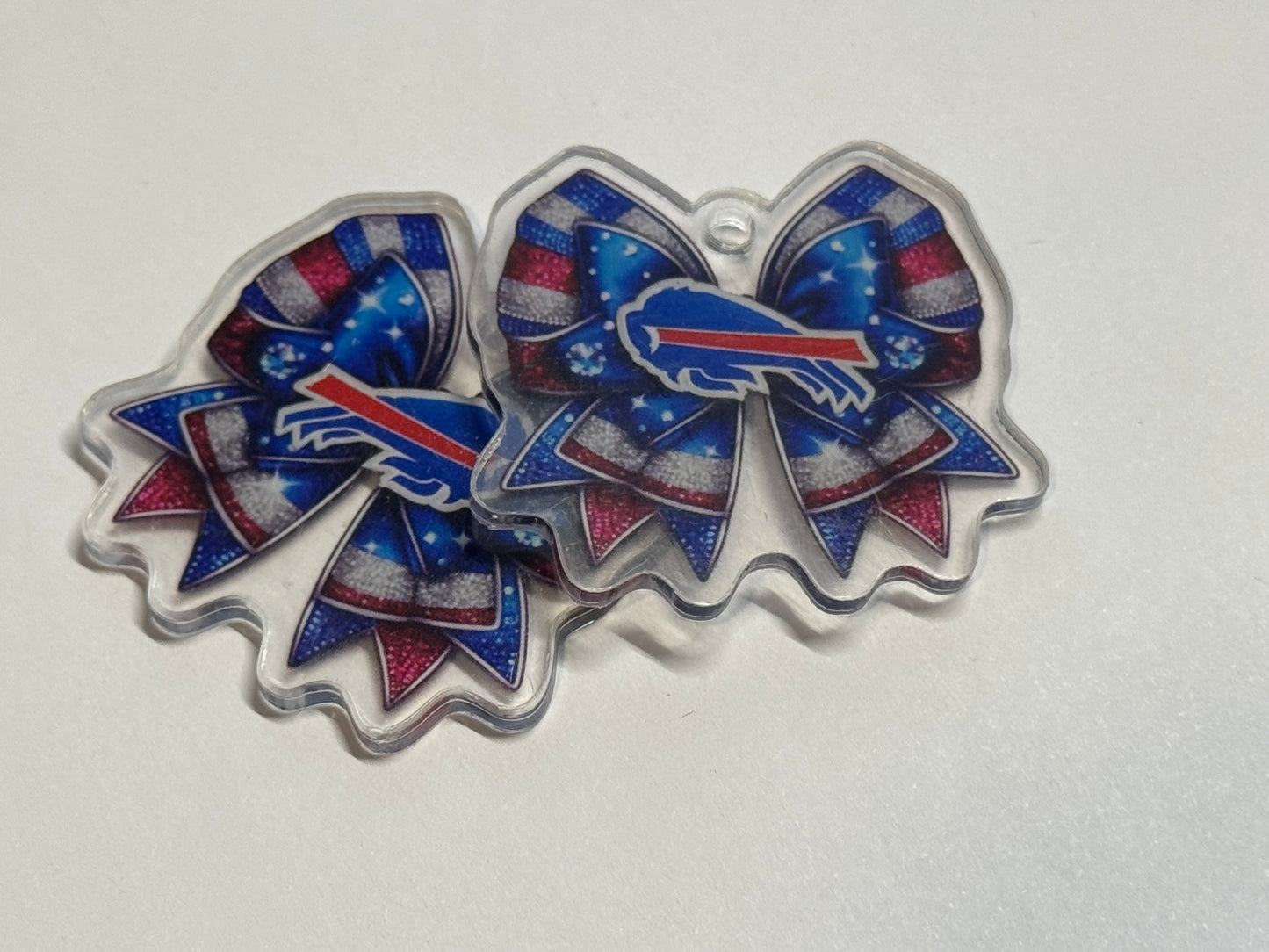 Buffalo  Bow 4cm Double Sided Acrylics With Hole Set of 2