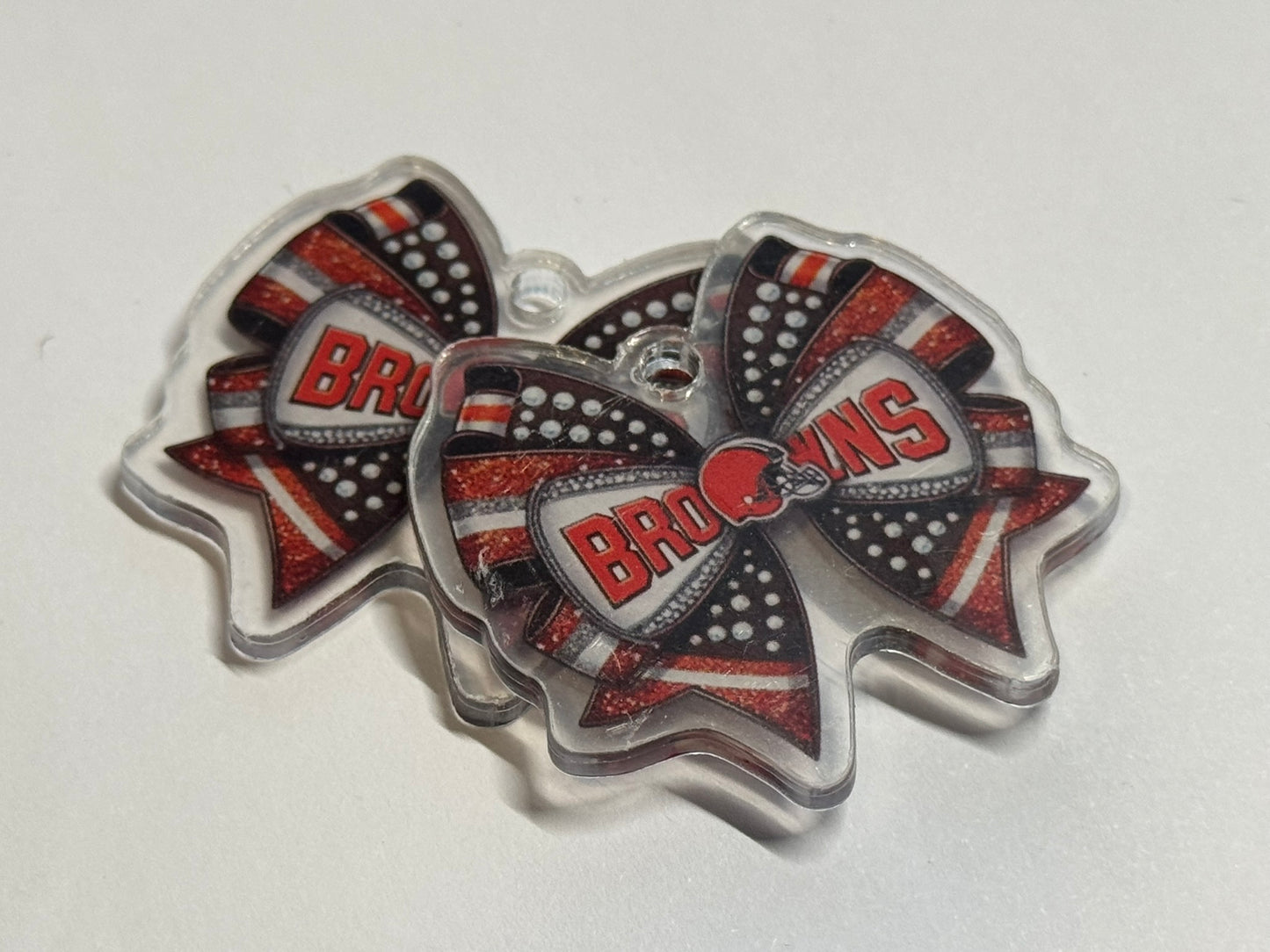 Cleveland Bow 4cm Double Sided Acrylics With Hole Set of 2