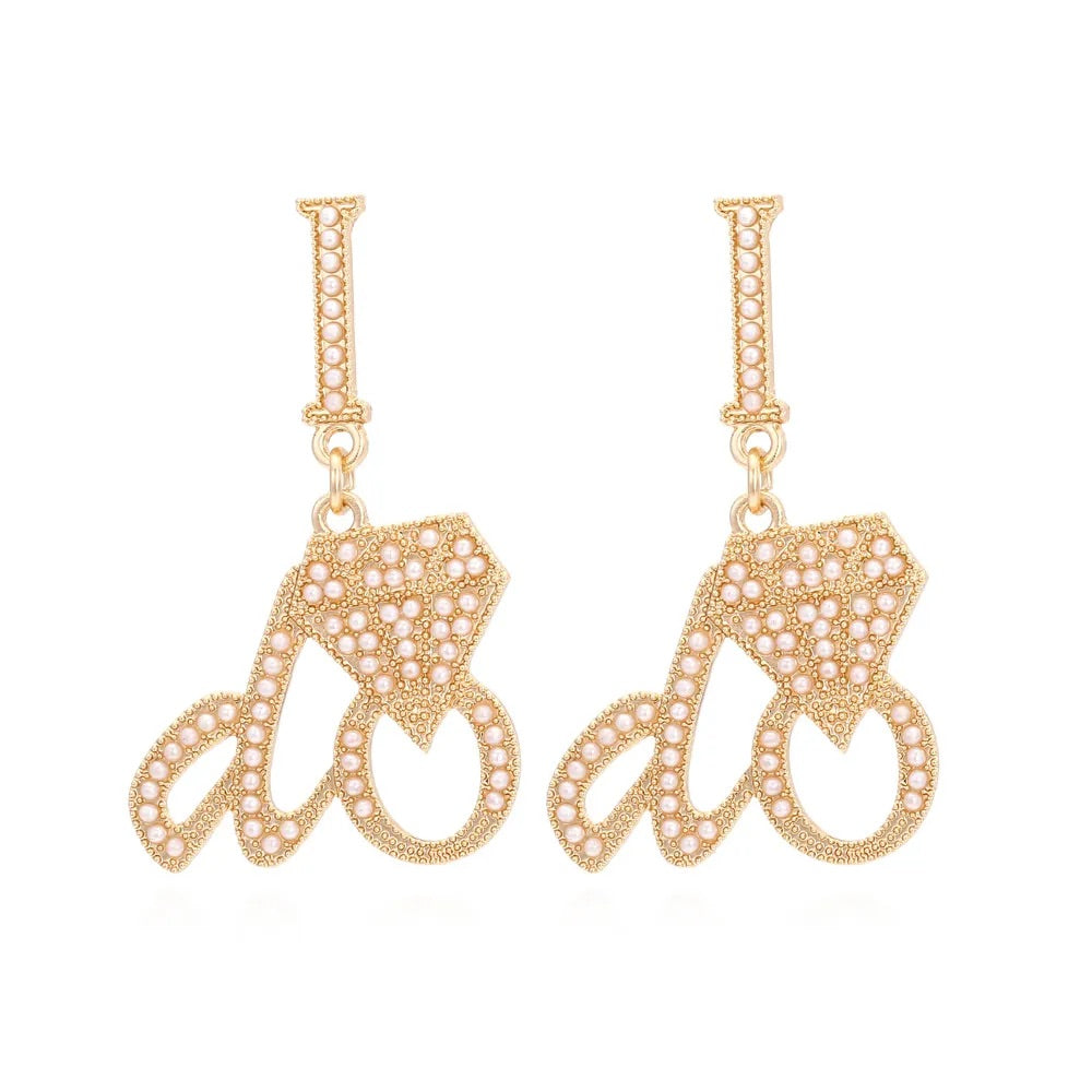 Bride I DO Earrings - Gold
