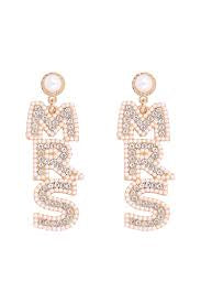 Pearl and Rose MRS. Earrings for the Bride