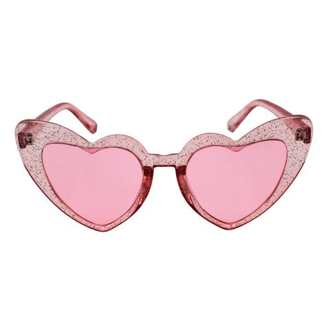 Heart Shaped Sunglasses for Women, Party, Bride, Babe, Squad Bachelorrete Party Eyeglassses (Pink Glam)