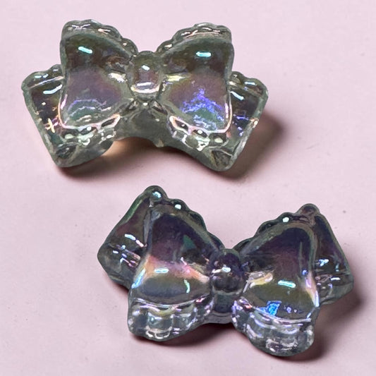 Acrylic Bow Focal Beads - Set of 2