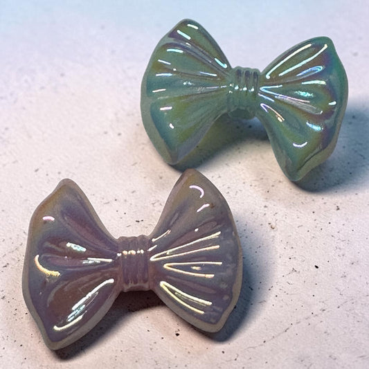 Acrylic Bow Focal Beads - Set of 2