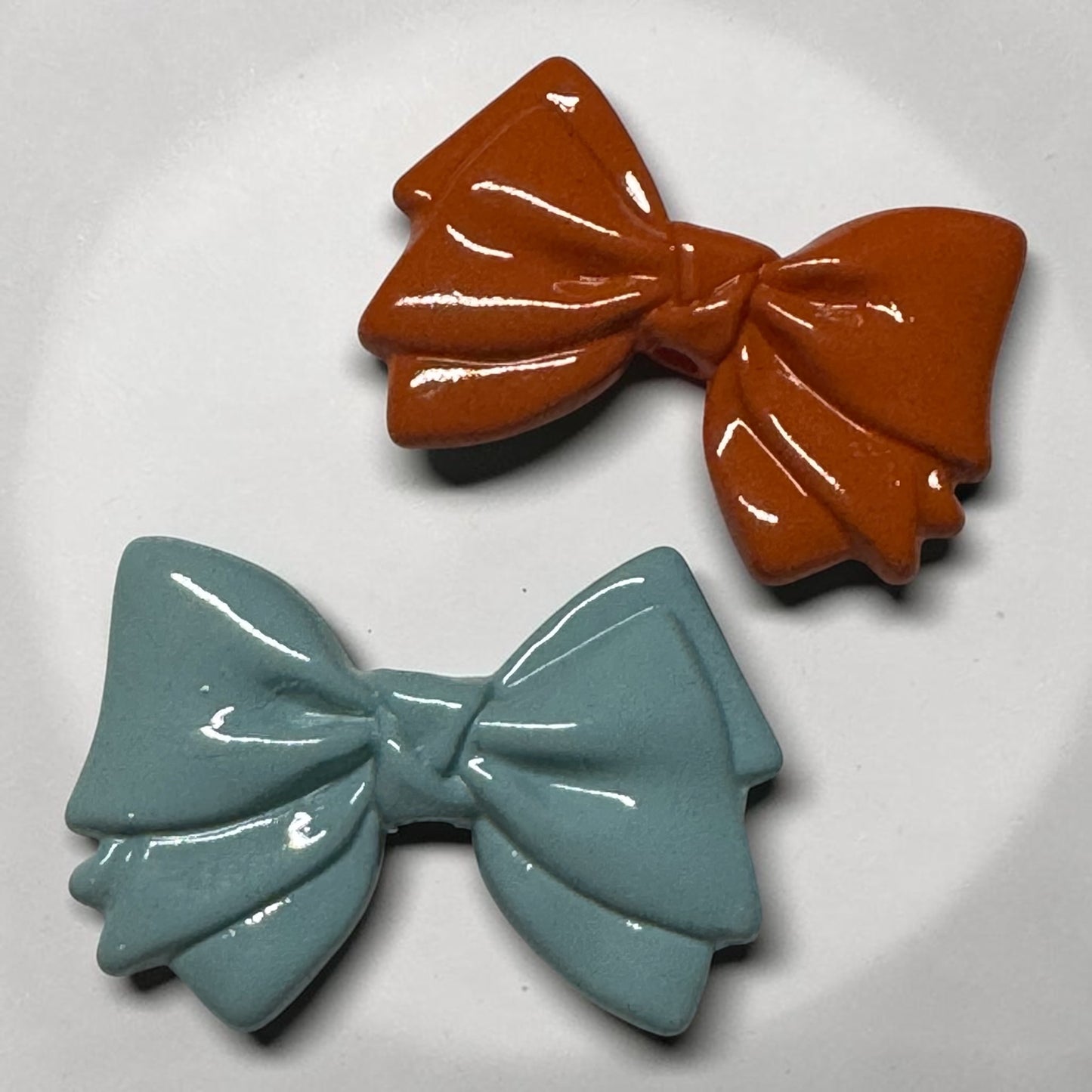 Acrylic Bow Focal Beads - Set of 2
