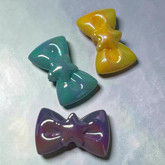 Acrylic Bow Focal Beads - Set of 3