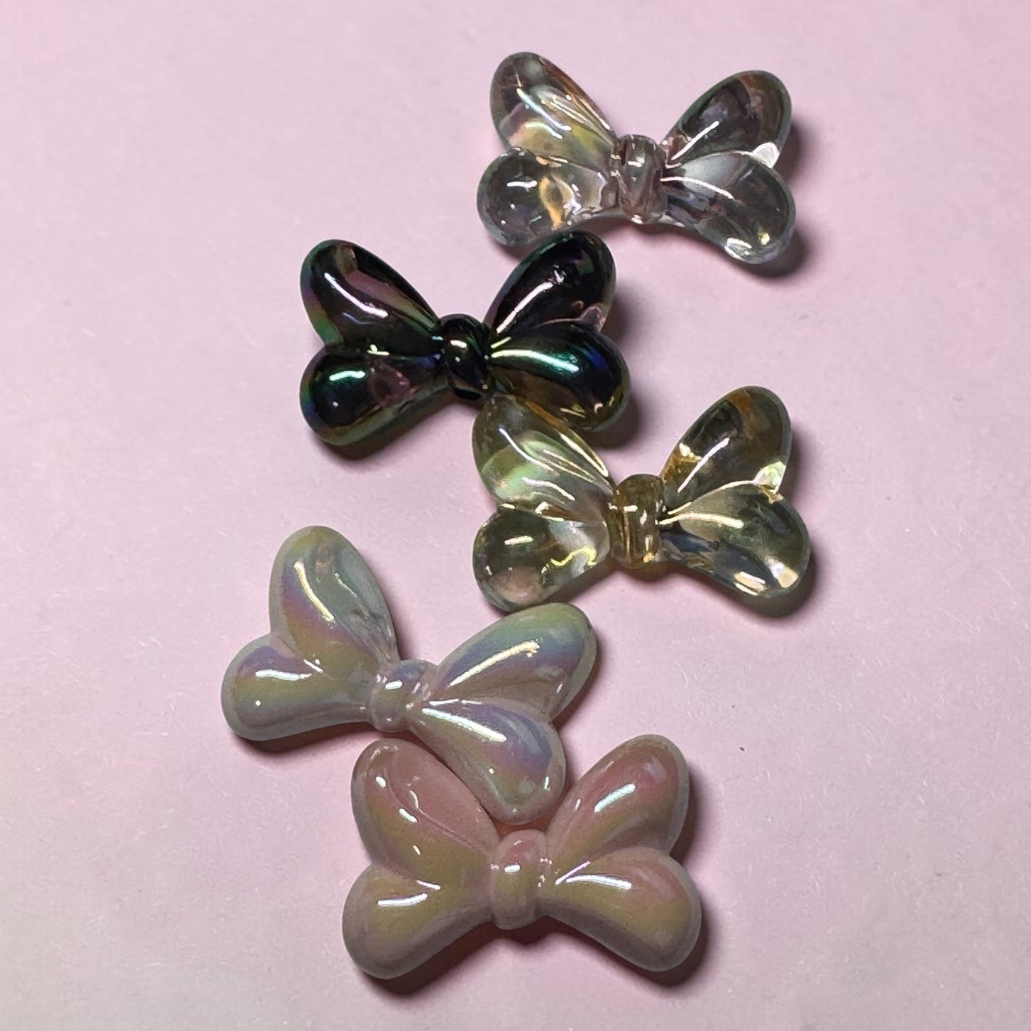 Acrylic Bow Focal Beads - Set of 5