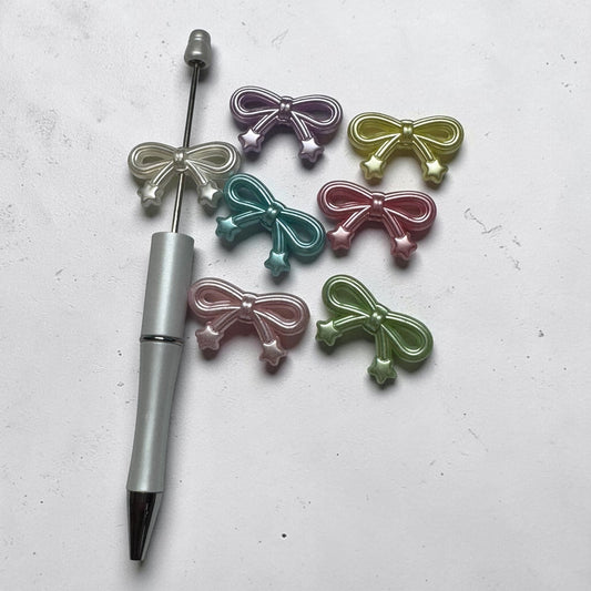 Acrylic Bow Focal Beads 7 Colors to Choose From