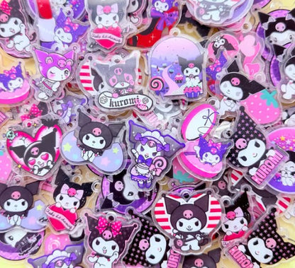 25pc 4cm random Kuromi double sided acrylic charms