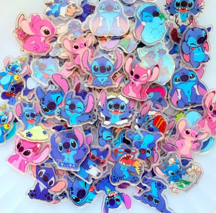 25pc 4cm random Stitch double sided acrylic charm