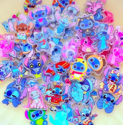 25pc 4cm random Stitch double sided acrylic charm