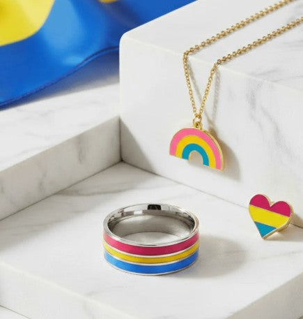 Pansexual Pride Gift Box | LGBTQ+ Mystery Box with Shirt, Jewelry, Flag & Accessories | Pan Pride Care Package