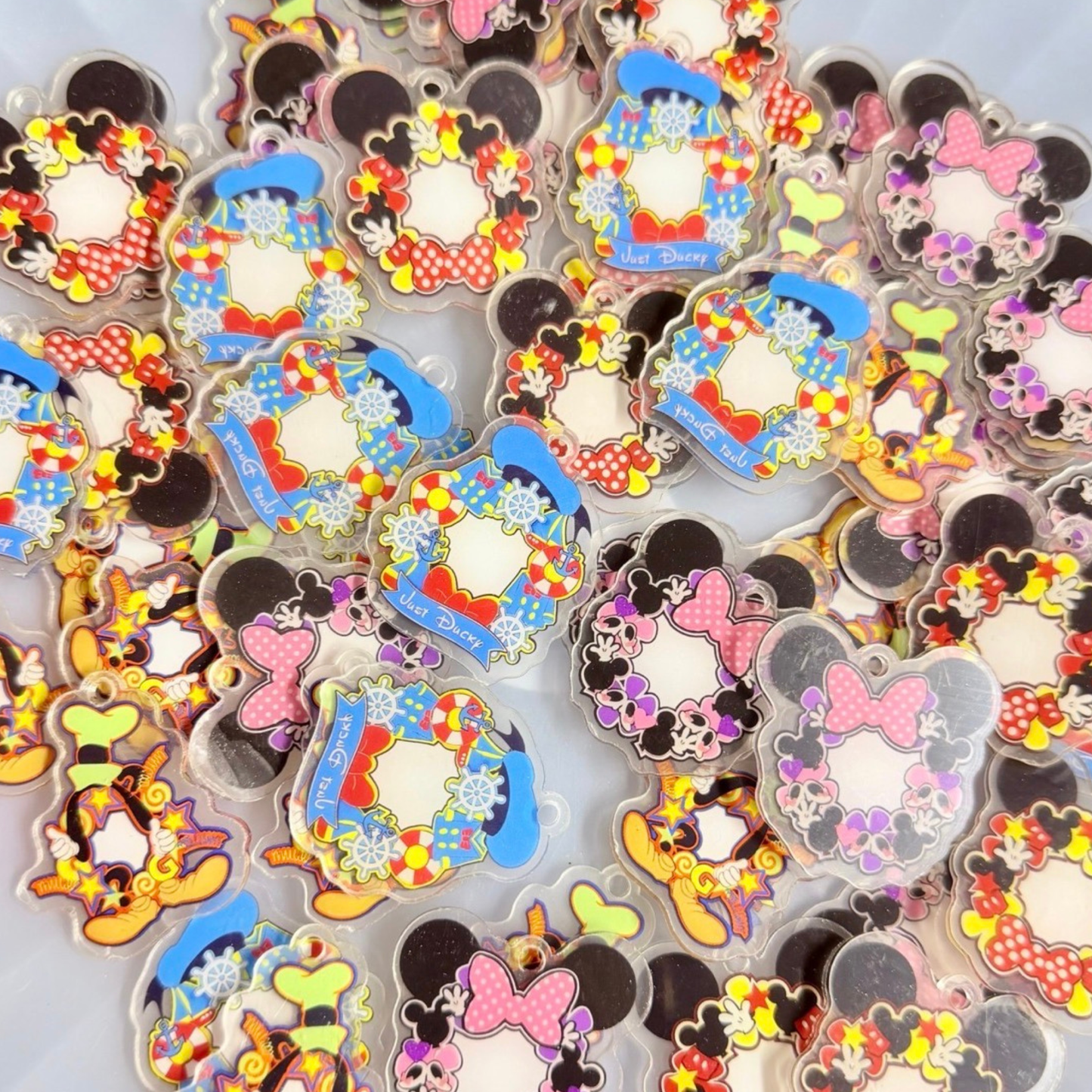 Mouse and Friends 4cm Double Sided Acrylics with Holes