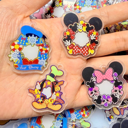 Mouse and Friends 4cm Double Sided Acrylics with Holes