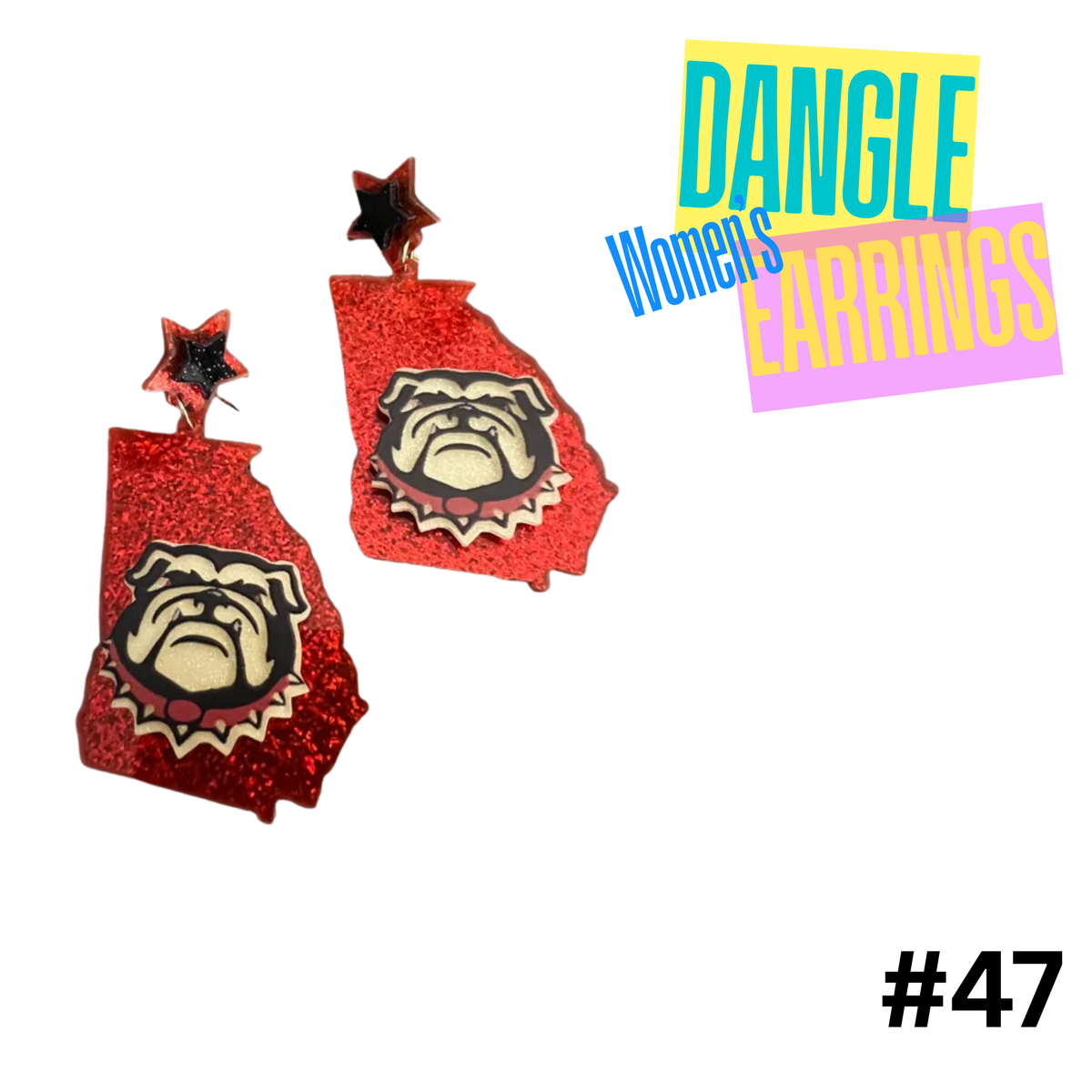 Earrings #47 - Georgia Acrylic Glitter Earrings
