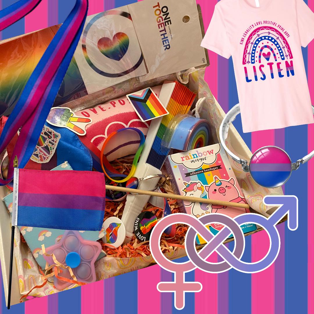 Bisexual Pride Gift Box – Curated Bi Pride Apparel & Accessories Gift Box